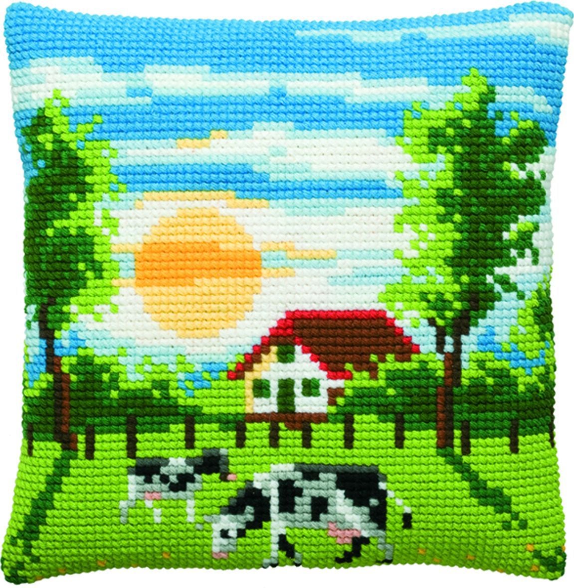 003214 - PAKO 40X40 cm CUSHION KIT FARM SCENE