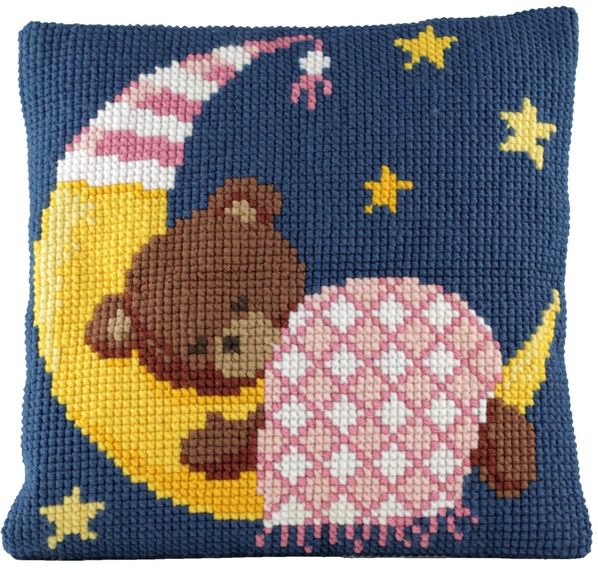 003271 - PAKO 40X40 cm CUSHION KIT BEAR IN MOON PINK