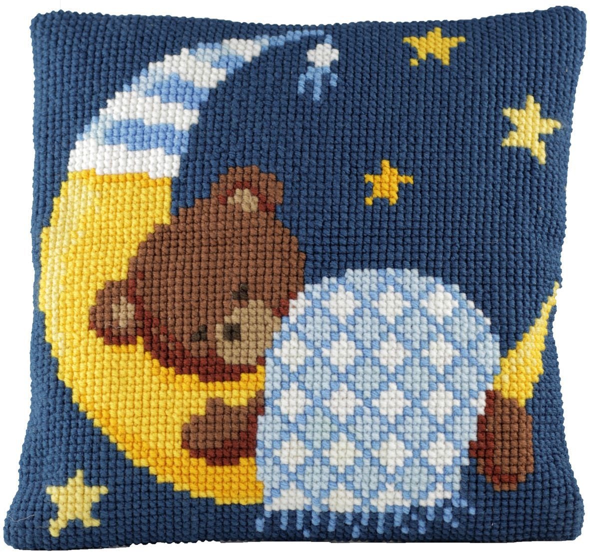 003272 - PAKO 40X40 cm CUSHION KIT BEAR IN MOON BLUE