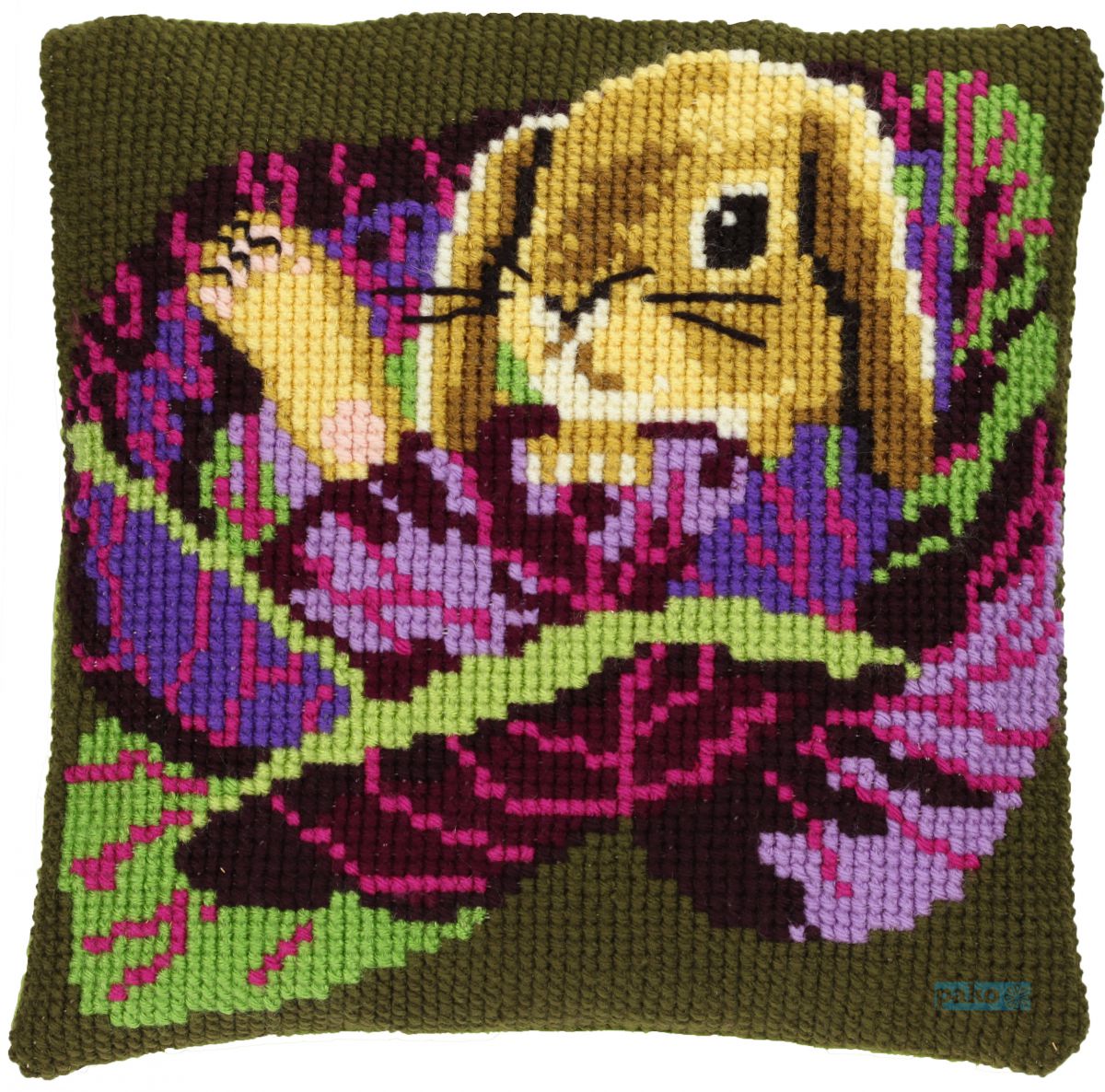 003291 - PAKO 40X40 cm CUSHION KIT BUNNY IN CABBAGE