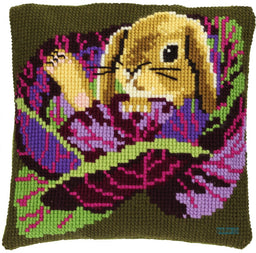 003291 - PAKO 40X40 cm CUSHION KIT BUNNY IN CABBAGE
