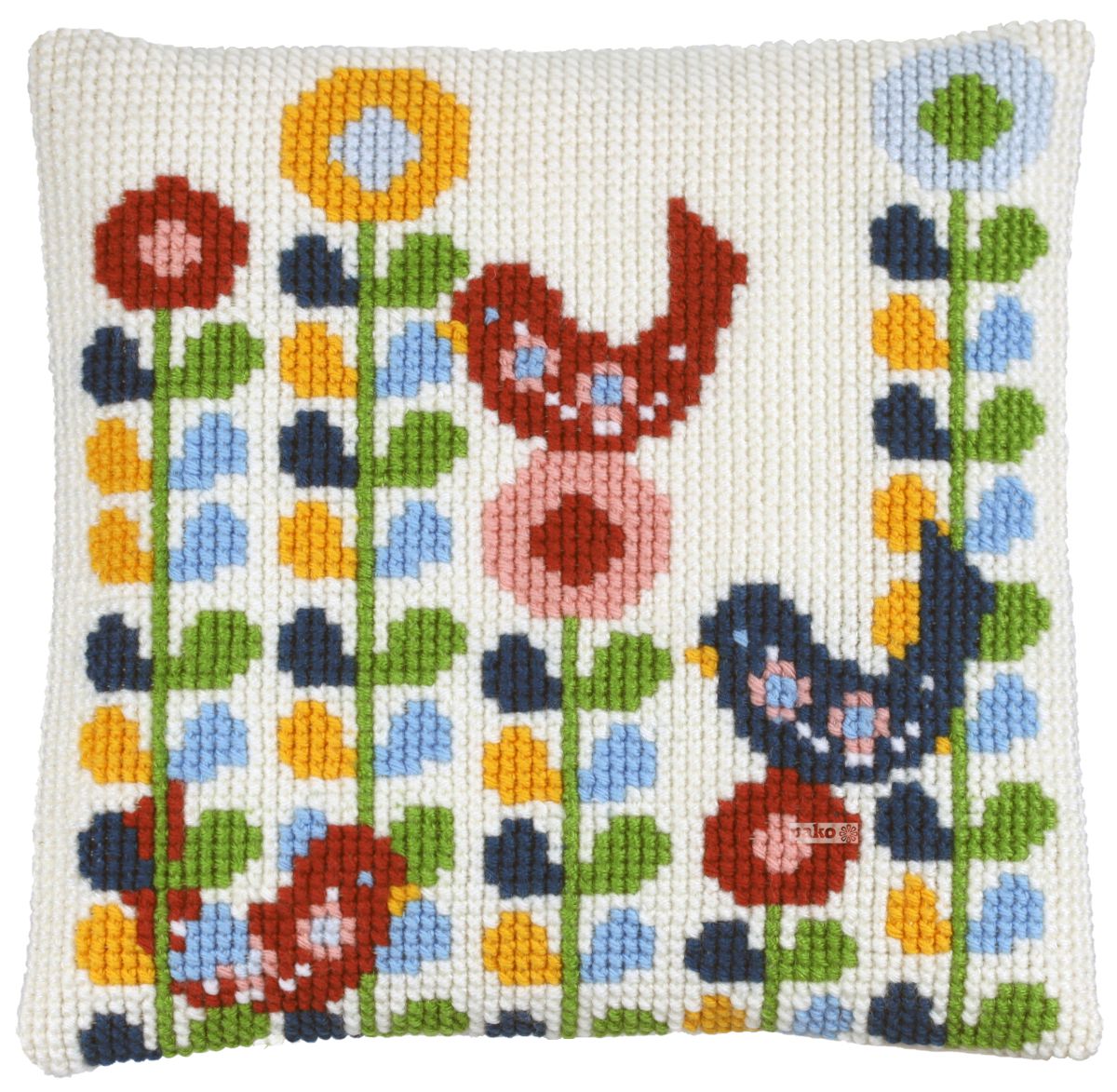 003295 - PAKO 40X40 cm CUSHION KIT  BIRD FLORAL SCANDINAVIAN DESIGN