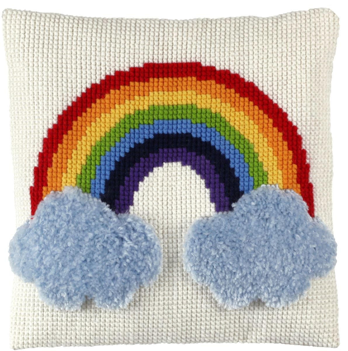 012004 - PAKO 40X40cm LATCH HOOK CUSHION FRONT KIT RAINBOW