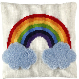 012004 - PAKO 40X40cm LATCH HOOK CUSHION FRONT KIT RAINBOW