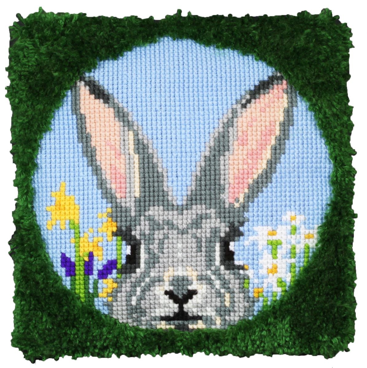 012005 - PAKO 40X40cm LATCH HOOK CUSHION FRONT KIT RABBIT