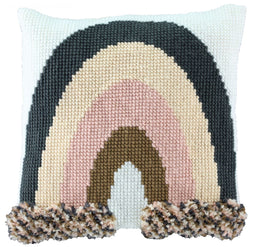 012006 - PAKO 40X40cm LATCH HOOK CUSHION FRONT KIT ARCH PLAIN RAINBOW