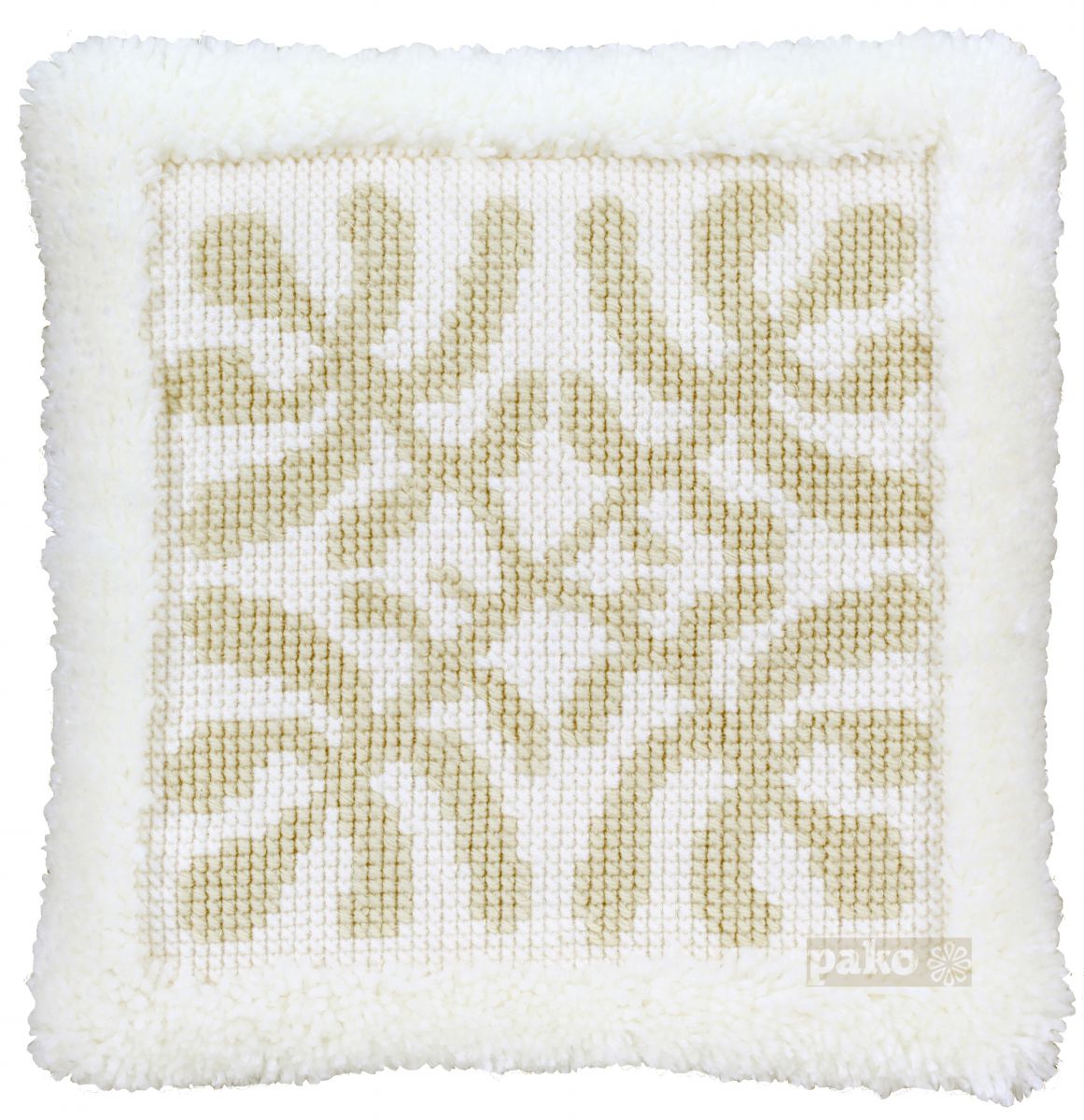 012007 - PAKO 40X40cm LATCH HOOK CUSHION FRONT KIT MODERN NATURE