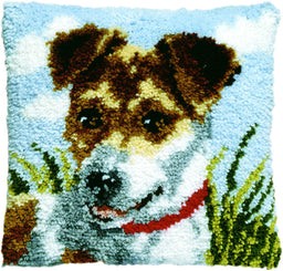013307 - PAKO 40X40 cm LATCH HOOK CUSHION KIT JACK RUSSELL