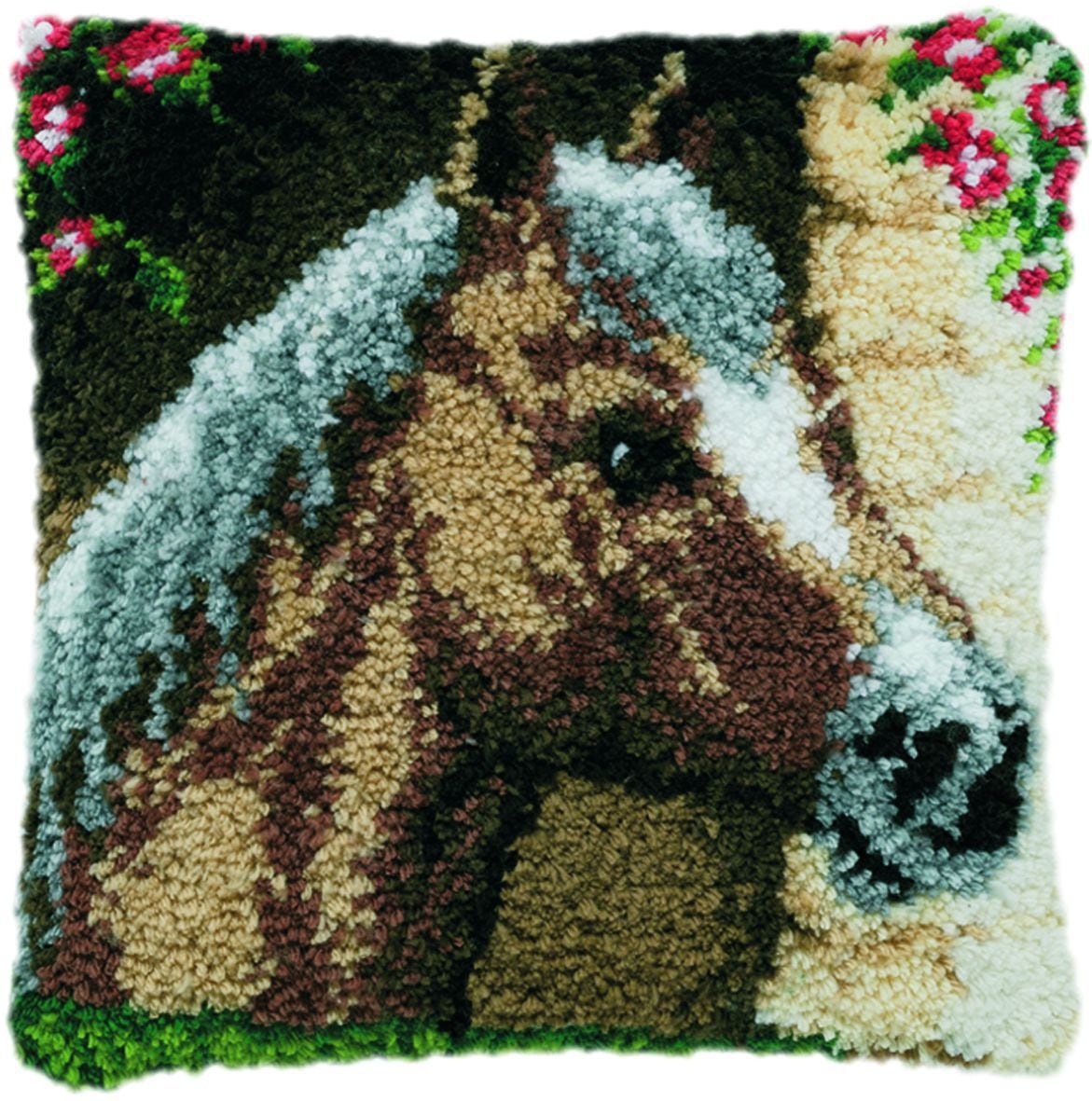 013310 - PAKO 40X40 cm LATCH HOOK CUSHION KIT HORSE