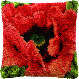 013323 - PAKO 40X40 cm LATCH HOOK CUSHION KIT POPPY