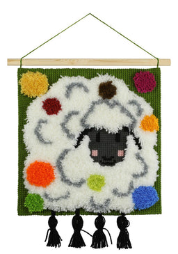 017600 - PAKO CROSS-STITCH LATCH WALL HANGER 40 X 40cm SHEEP