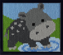 027052 - PAKO 18X24cm CROSS STITCH HIPPO