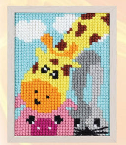 027053 - PAKO 18X24cm CROSS STITCH PIG/GIRAFFE/RABBIT