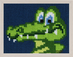 027063  PAKO 18X24cm CROSS STITCH KIT CROCODILE