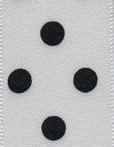 12251-15-1 - **BERI POLKA DOT SATIN 15mm 1 WHITE