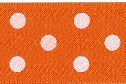 12251-15-42 - BERI POLKA DOT SATIN 15mm 42 ORANGE