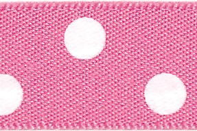 12251-15-52 - BERI POLKA DOT SATIN 15mm 52 HOT PINK