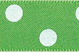 12251-15-664 - BERI POLKA DOT SATIN 15mm 664 MEADOW