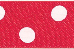 12251-25-15 - BERI POLKA DOT SATIN 15 RED 25mm