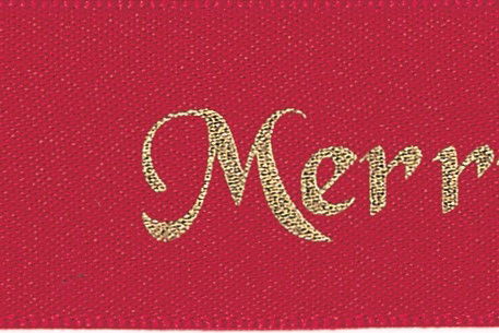 12330-25-15 - BERISFORD MERRY CHRISTMAS 25mm 15 RED/GOLD