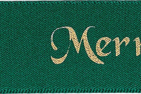 12330-25-455 - BERISFORD MERRY CHRISTMAS 25mm 455 HUNTER GREEN/ GOLD