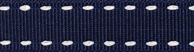 1339-15-7 - BERISFORD  STITCH GGRAIN 15mm 7 NAVY/WH 15M