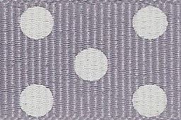 13461-15-10 - BERISFORD SPOTTY GROSGRAIN 15mm COL 10 GREY/IVORY 20M