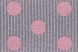 13461-15-13 - BERISFORD SPOTTY GROSGRAIN 15mm COL 13 GREY/PINK 20M