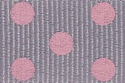 13461-15-13 - BERISFORD SPOTTY GROSGRAIN 15mm COL 13 GREY/PINK 20M