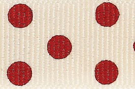 13461-15-2 - BERISFORD SPOTTY GROSGRAIN 15mm COL 2 NATURAL/RED 20M