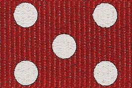 13461-15-8 - BERISFORD SPOTTY GROSGRAIN 15mm COL 8 RED/IVORY 20M