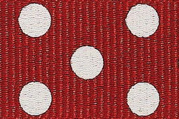 13461-15-8 - BERISFORD SPOTTY GROSGRAIN 15mm COL 8 RED/IVORY 20M