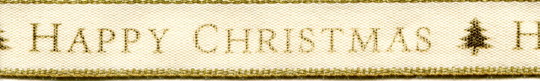 13871-15-2 - **BERISFORD HAPPY CHRISTMAS 15mm COL 2 NATURAL/GOLD