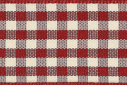 1438-25-1 - BERISFORD NATURAL GINGHAM 25mm COL 1 RED 20M