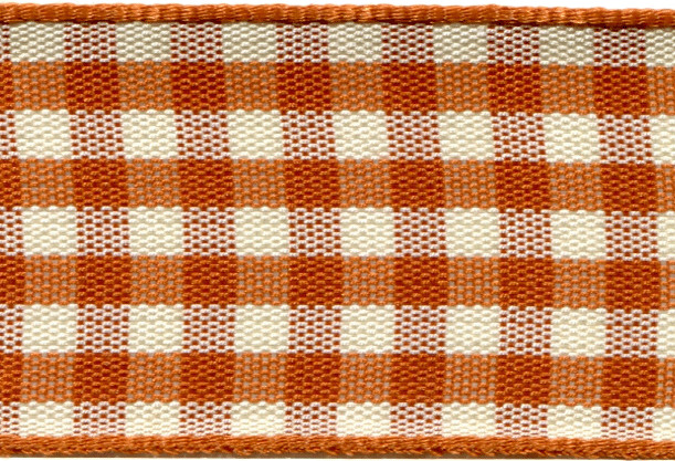 1438-25-8 - **BERISFORD NATURAL GINGHAM 25mm COL 8 COPPER 20M