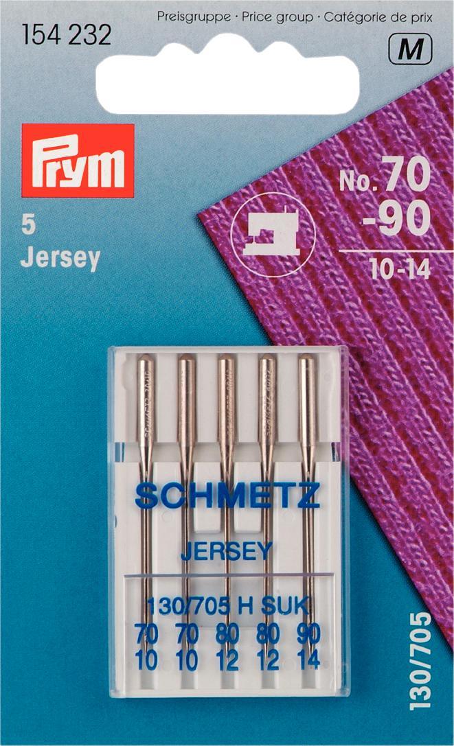 P154232  Sew Machine Needle Sys. 130/705 JERSEY 70-80-90 5pc