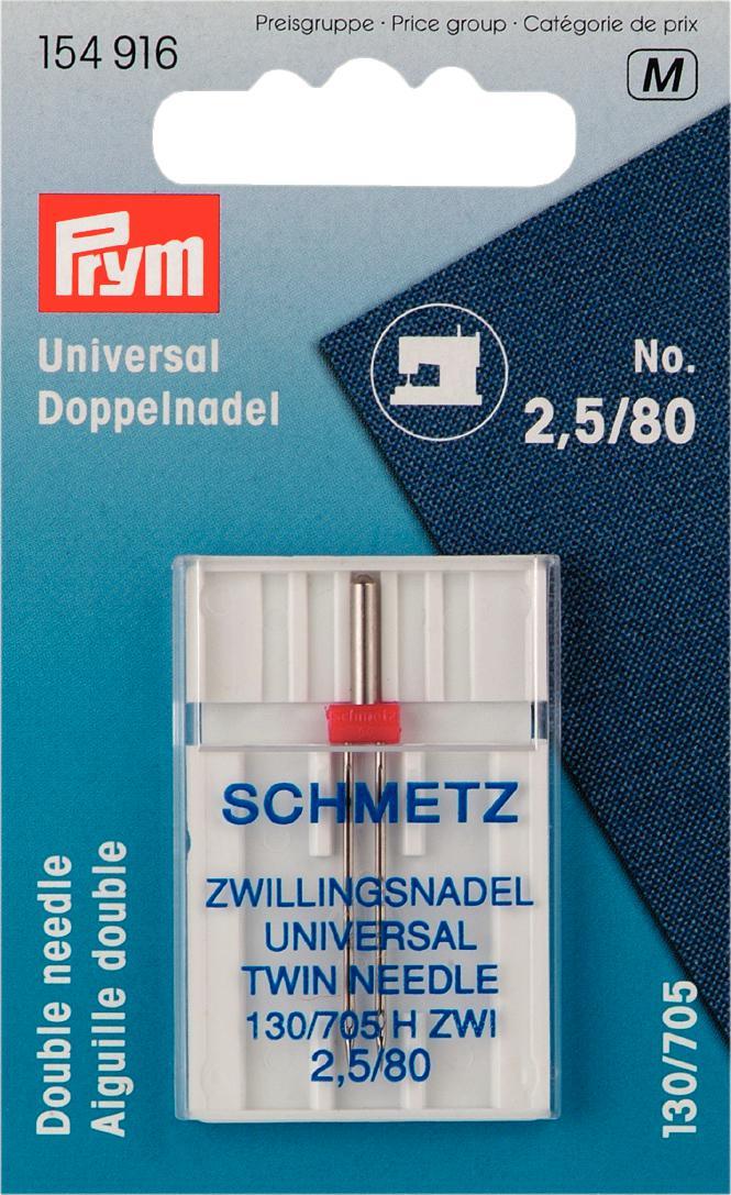 P154916  Double Sew mach ndl 130/705 Univ 80/2.5 x 1pc