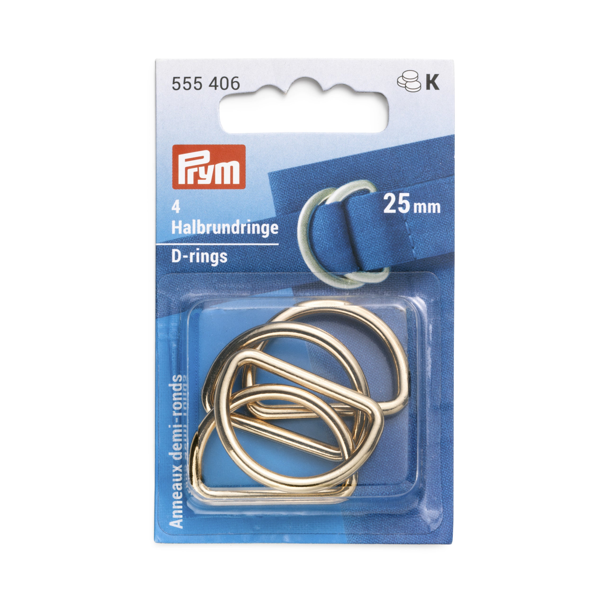 P555406 - D-rings 25mm new gold  4pc