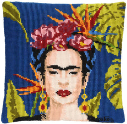 160802  PAKO PRINTED EMBROIDERY CROSS STITCH CUSHION KIT 40X40cm FRIDA KAHLO