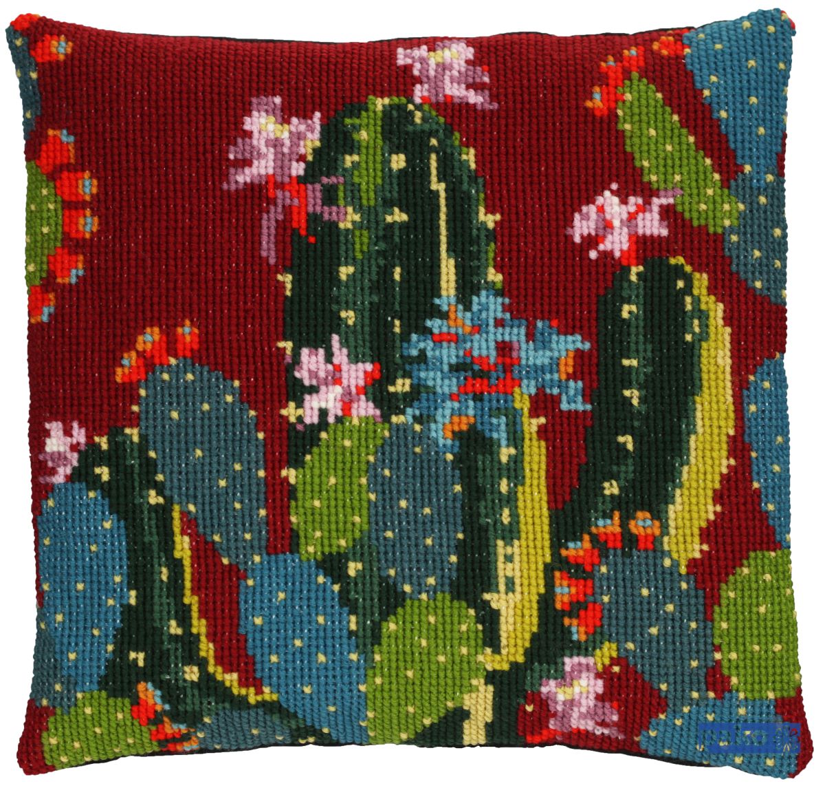 160803  PAKO PRINTED EMBROIDERY CROSS STITCH CUSHION KIT 40cm X 40cm  CACTI