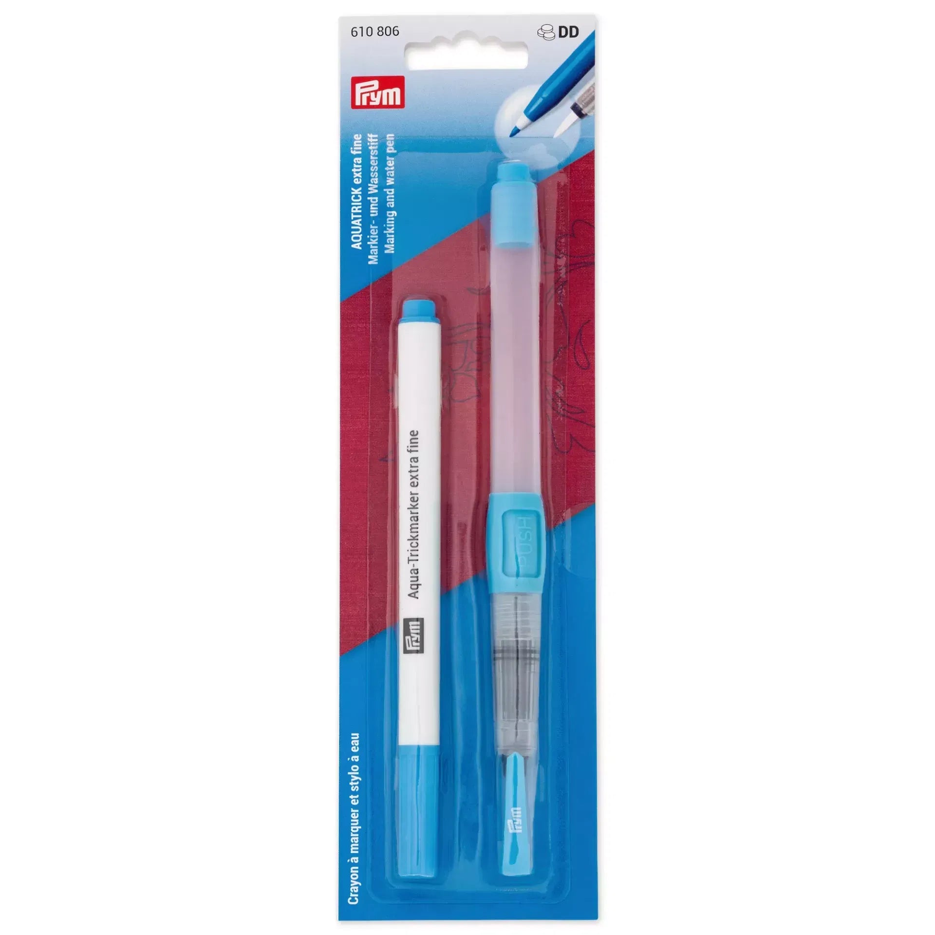 P610806 - *(KU)*AQUA BLUE TRICK MARKER EXTRA FINE + WATER PEN 2PC