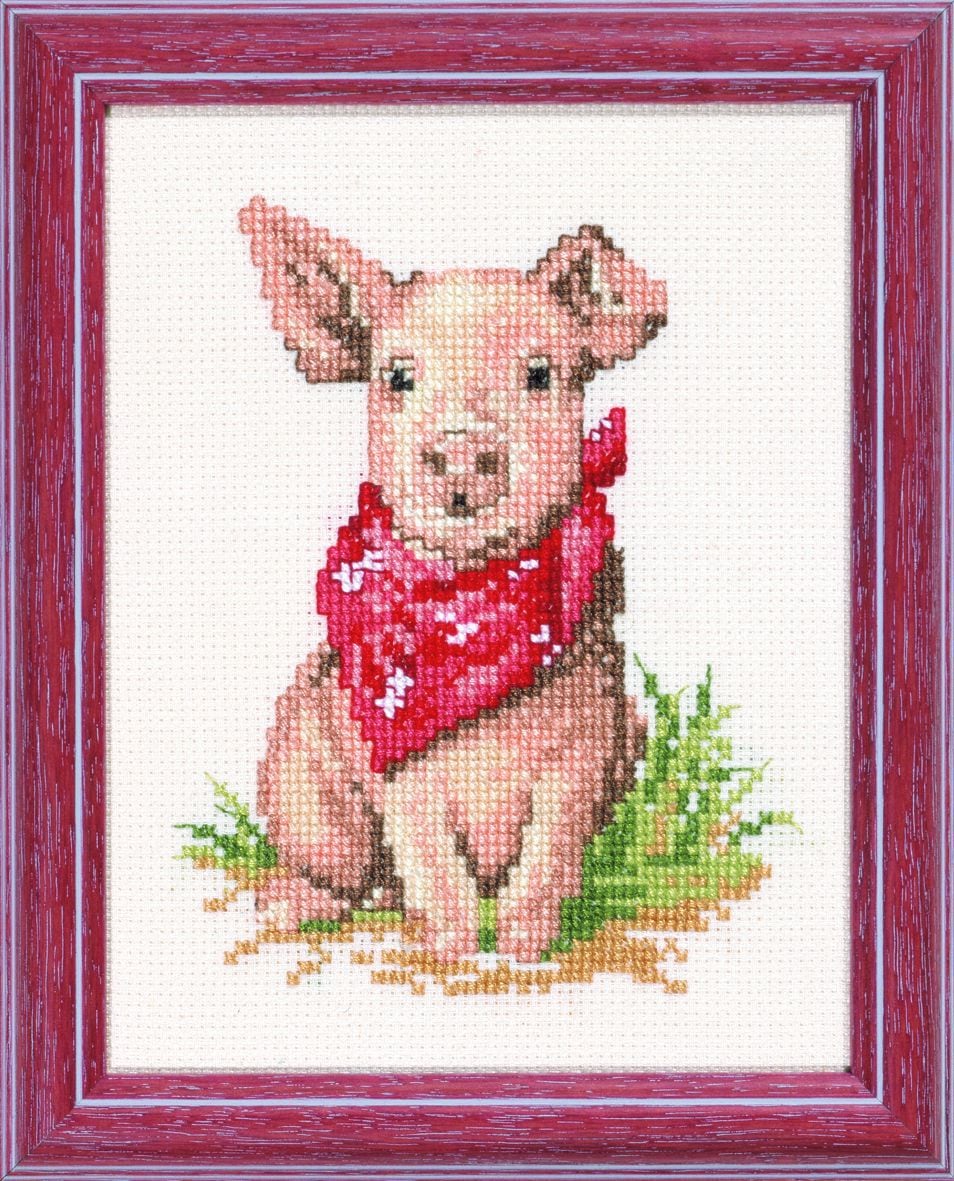 210810 - PAKO 13X17cm PIGLET COUNTED CROSS STITCH KIT