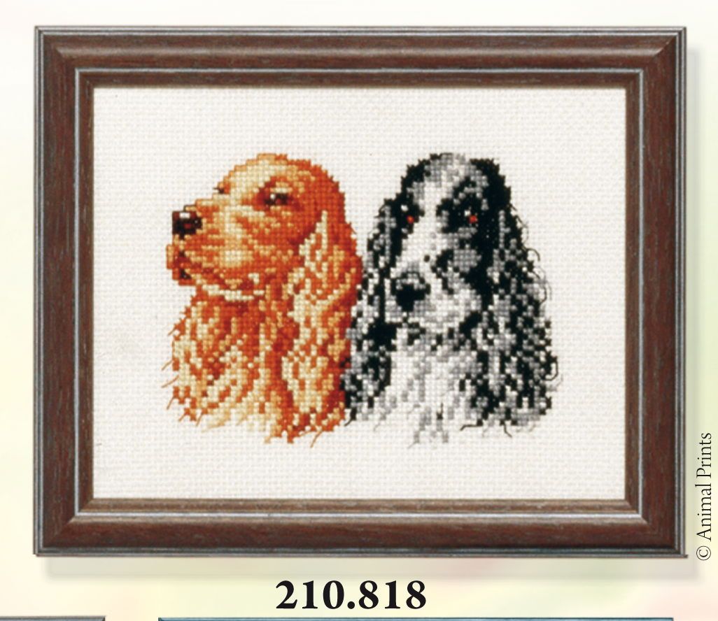 210818 - PAKO 13X17cm SPANIELS COUNTED CROSS STITCH KIT