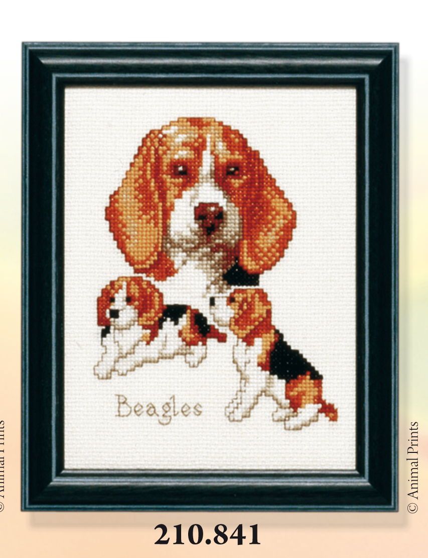 210841 - PAKO 13X17cm BEAGLES COUNTED CROSS STITCH KIT