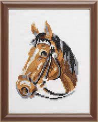 210883 - PAKO 13X17cm BROWN HORSE HEAD COUNTED CROSS STITCH KIT
