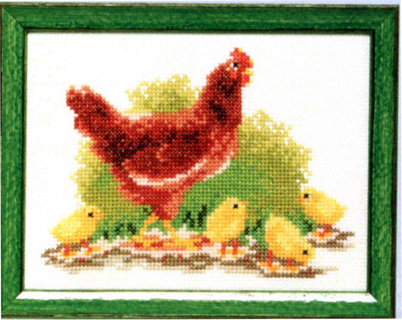 210897 - PAKO 13X17cm HEN & CHICKS COUNTED CROSS STITCH KIT