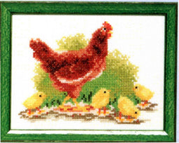 210897 - PAKO 13X17cm HEN & CHICKS COUNTED CROSS STITCH KIT