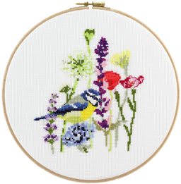 212353 - PAKO 22cm BIRD IN FLOWERS COUNTED CROSS STITCK KIT