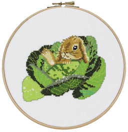 212356 - PAKO 20cm BUNNY IN CABBAGE COUNTED CROSS STITCH KIT