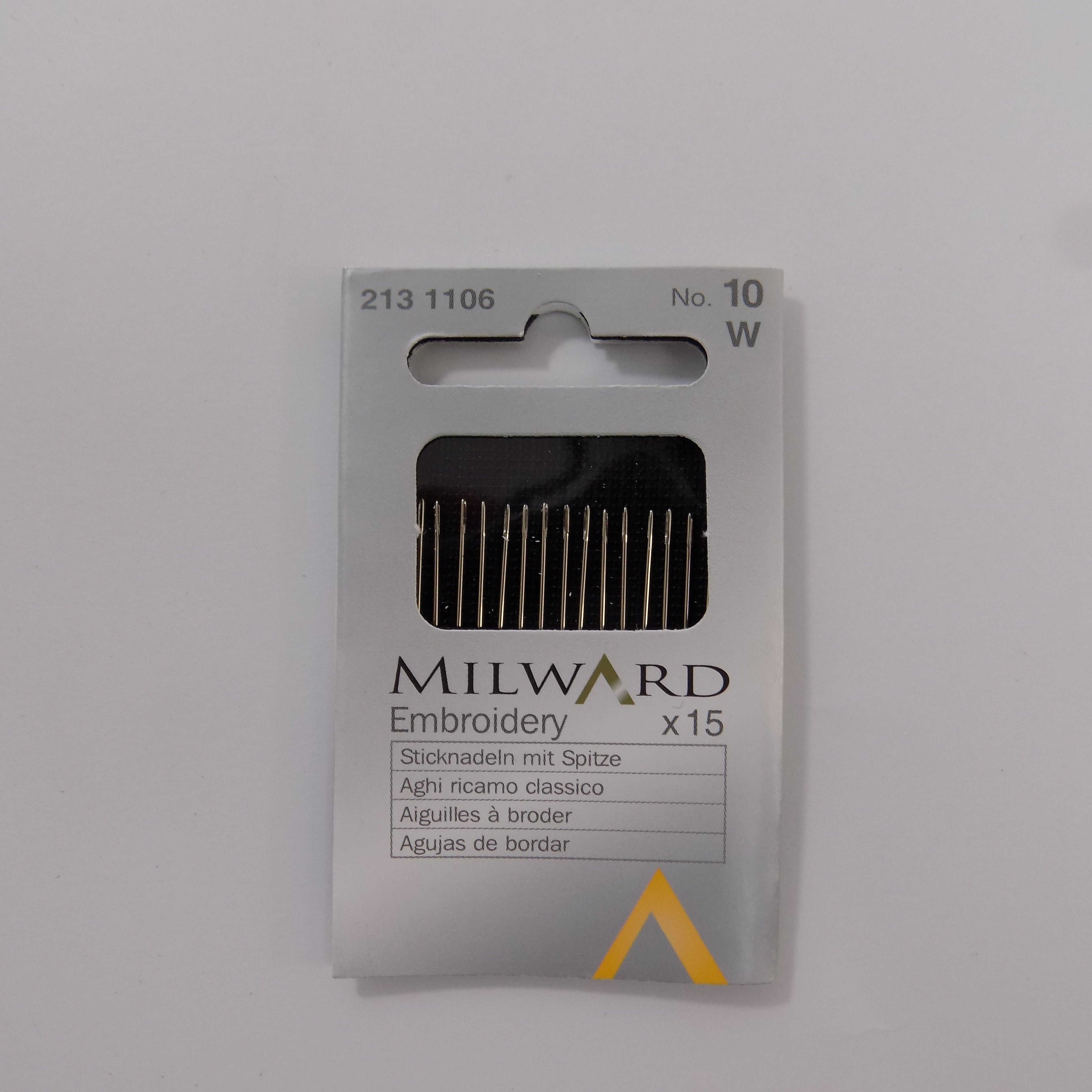 2131106  **MILWARD EMBROIDERY  NO 10 (15 NEEDLES) 10 CARDS